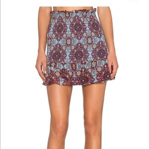 For Love & Lemons Clover Mini Skirt in Cornflower